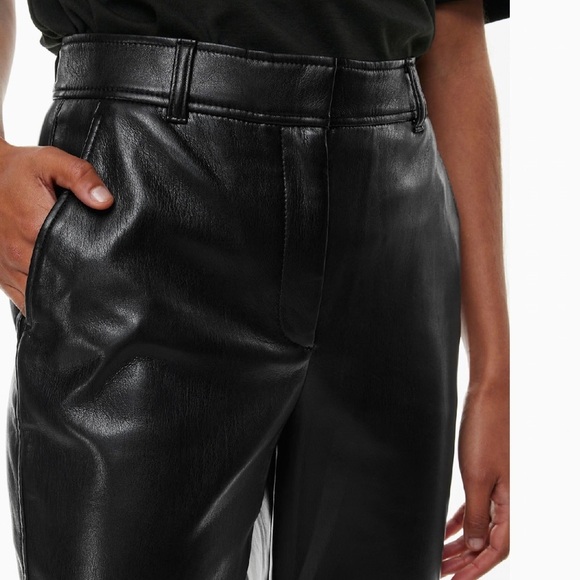 Babaton Command Cropped Pant Cropped Vegan Leather Pants Black 6 - Picture 2 of 8
